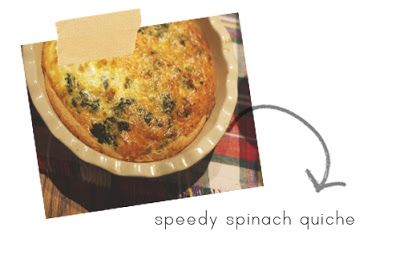 speedy spinach quiche.