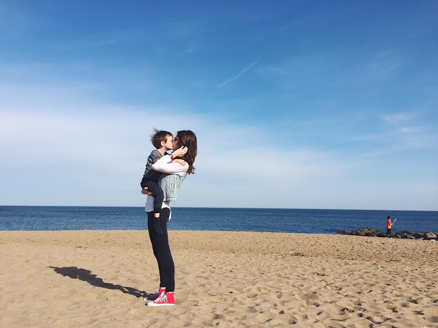 the beach in february.