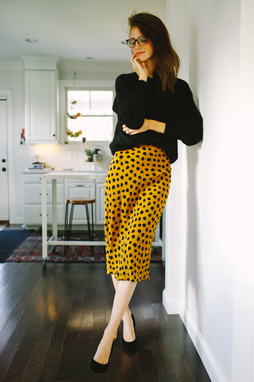 Cheetah midi skirt clearance yellow